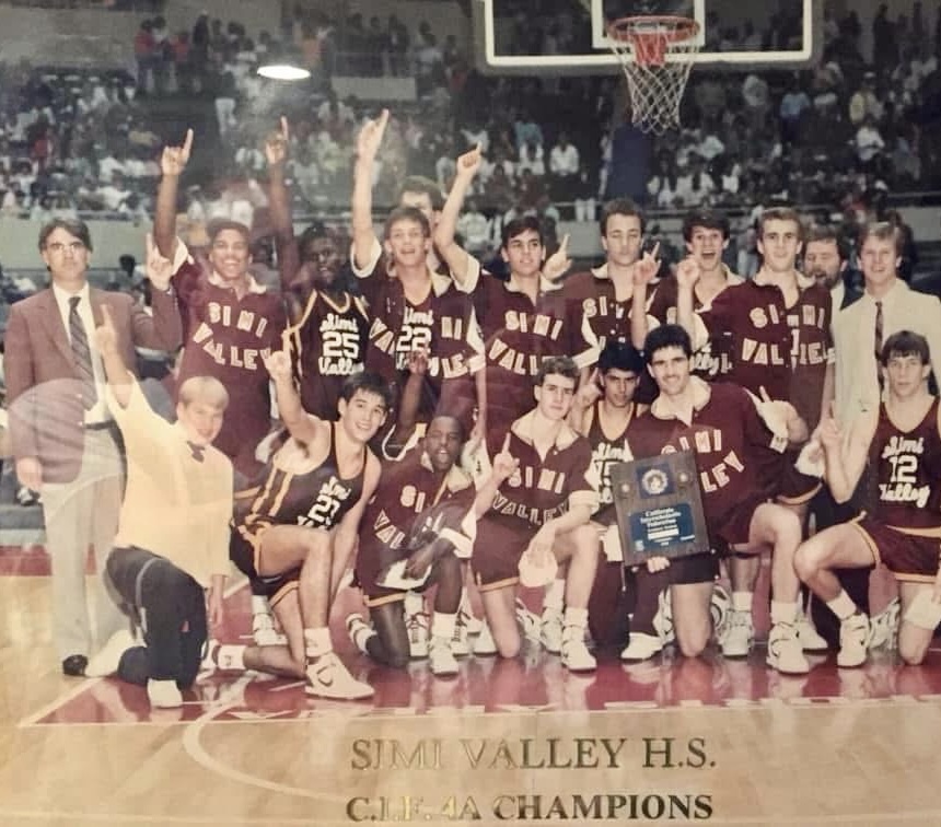 Simi Valley High School 1988 CIF 4A Champions team photo at the LA Sports Arena