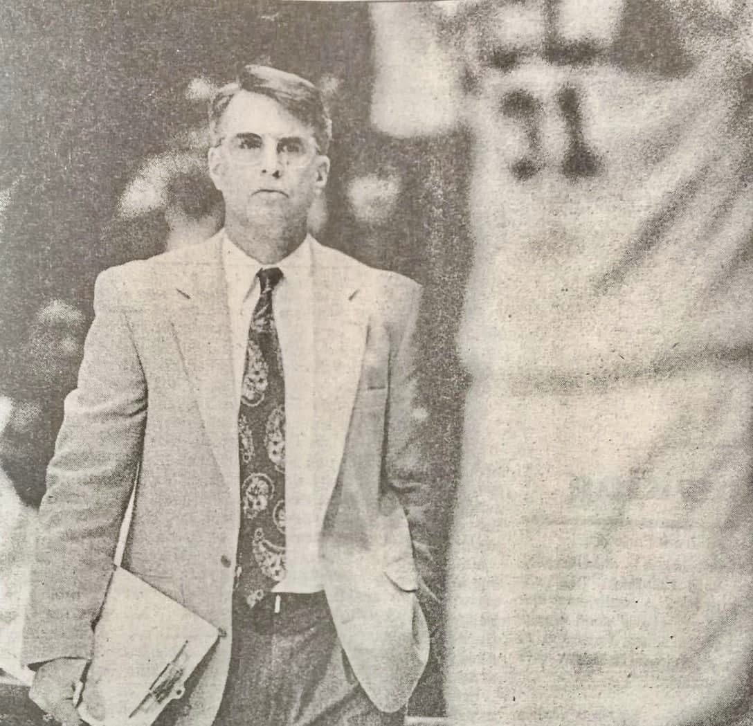 Coach Bob Hawking on the sideline